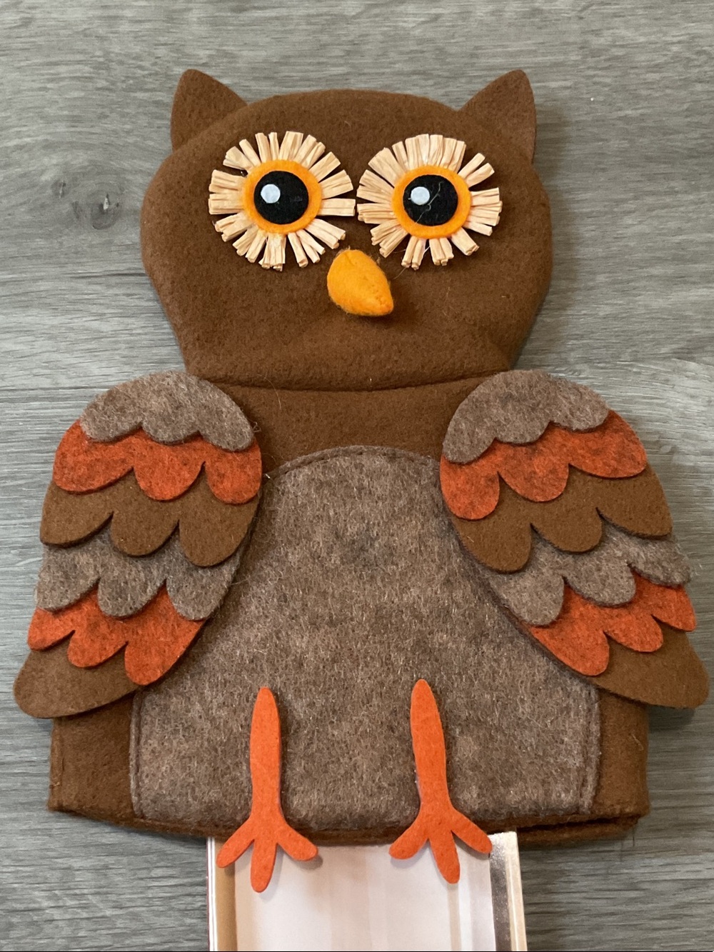 Kohl's Celebrate Together Felt Owl Fall Wine Cover